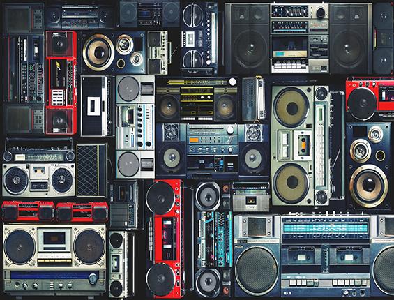 Katebackdrop:Kate Vintage Blue Red Black Radio Backdrop