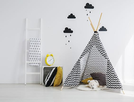 Katebackdrop:Kate Black White Strip Tent Rainy Cloud Teddy Backdrop