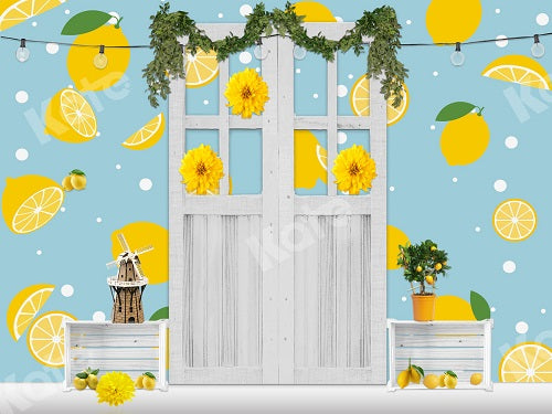 Kate Sommer Zitronen weiß Tür Hintergrund für Fotografie - Kate Backdrop.de
