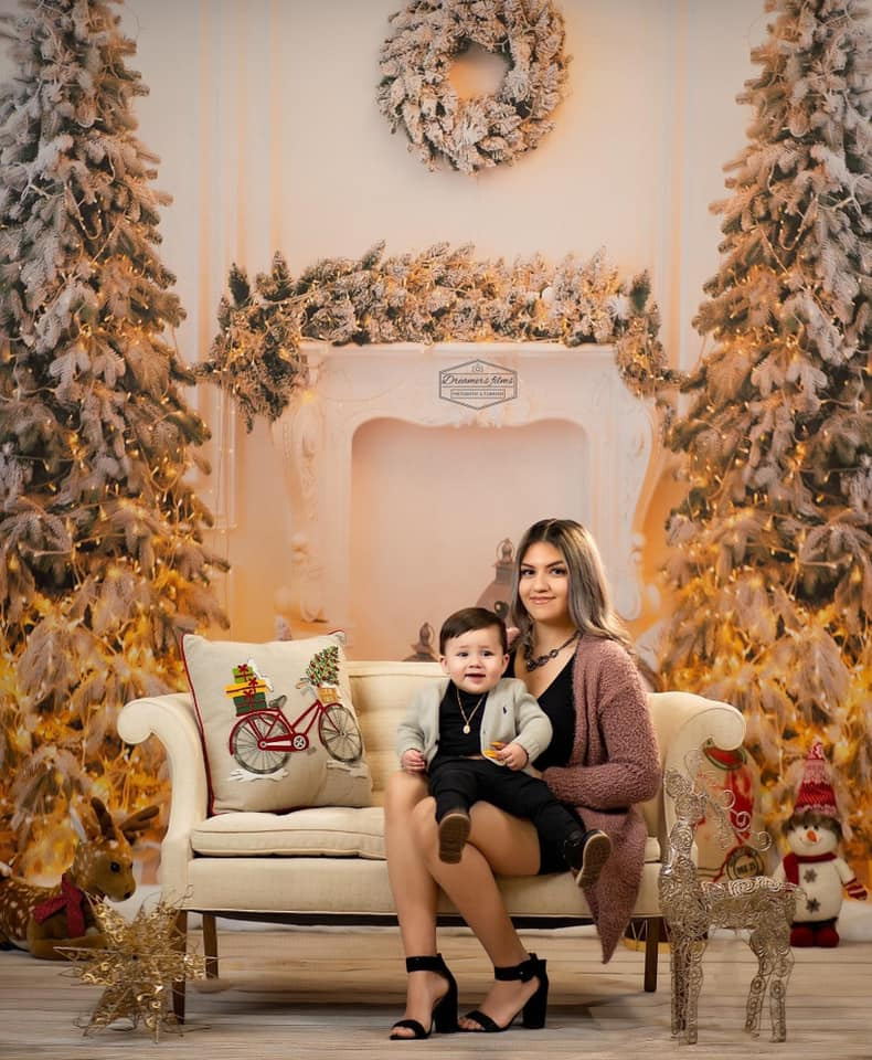 Kate Weihnachten weißer Kaminhintergrund für Fotografie