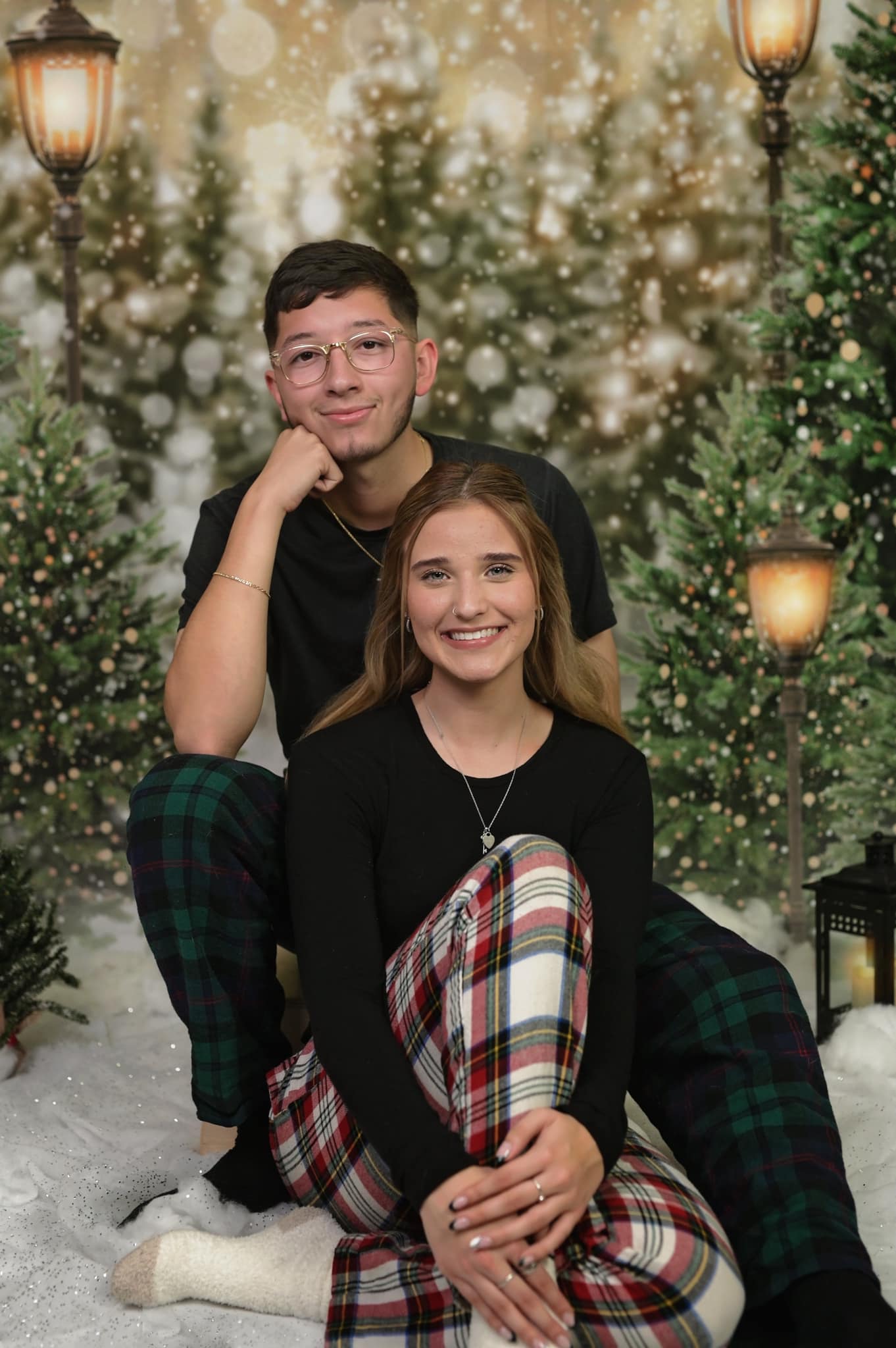 Kate Weihnachten Schneewald Lichter Hintergrund für Fotografie - Kate Backdrop.de