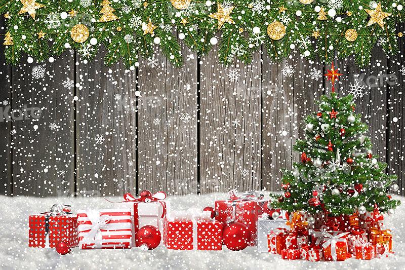 Kate Weihnachten Holz Schnee Hintergrund für Fotografie - Kate Backdrop.de