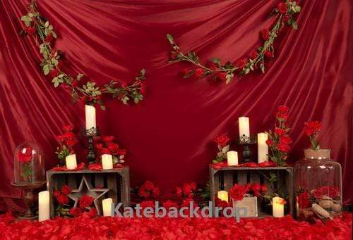 Katebackdrop:Kate Valentine's Day Roses Red Backdrop Designed by Jia Chan Photography