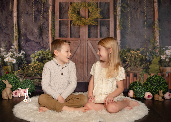 Kate Frühling Ostern Tür Blätter Hintergrund entworfen von Jia Chan Photography - Kate Backdrop.de