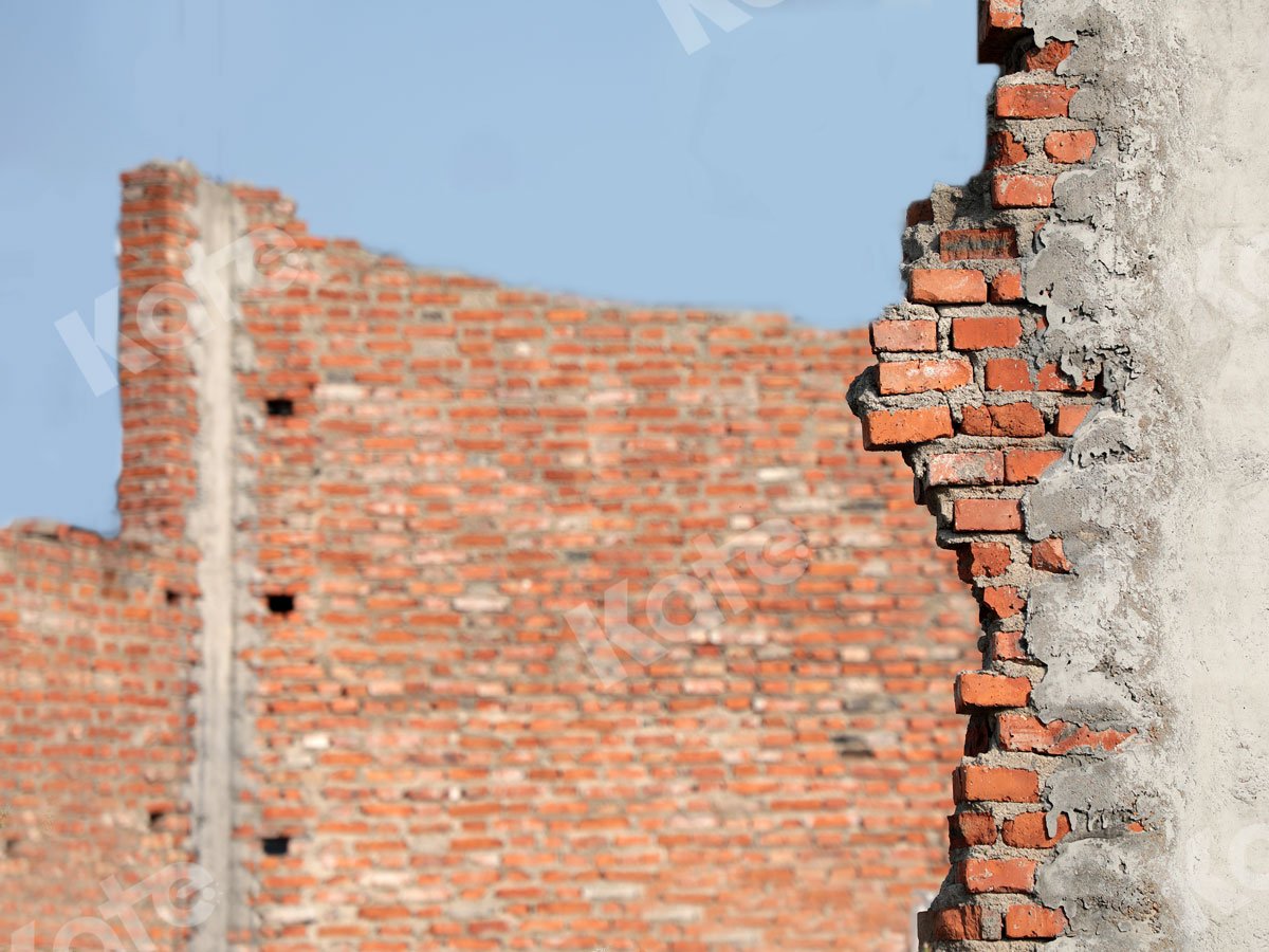 Kate Gebrochener roter Backsteinmauerhintergrund Entworfen von Jia Chan Photography - Kate Backdrop.de