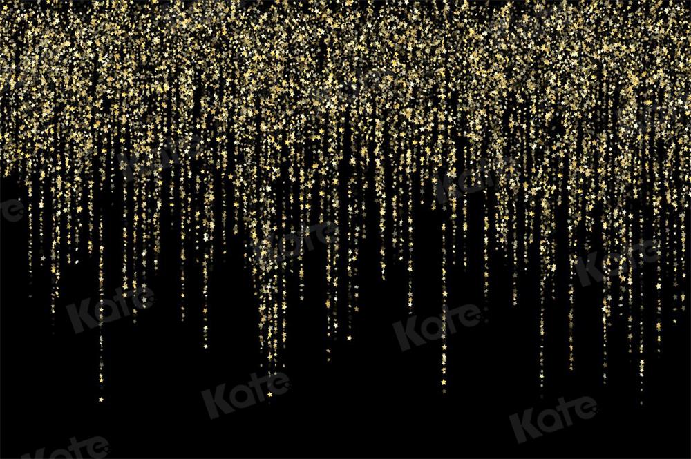 Kate Hintergrund schwarz Golden Sterne Party für Fotografie - Kate Backdrop.de