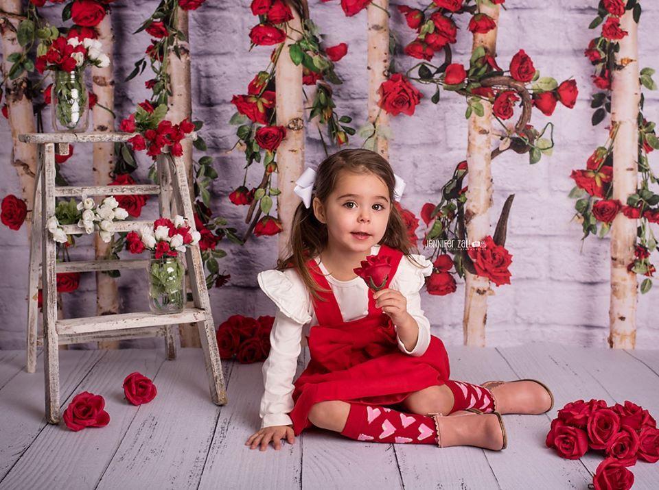 Katebackdrop:Kate Valentines\Mother's Day Wooden Stick with Roses Backdrop Designed by Jia Chan Photography