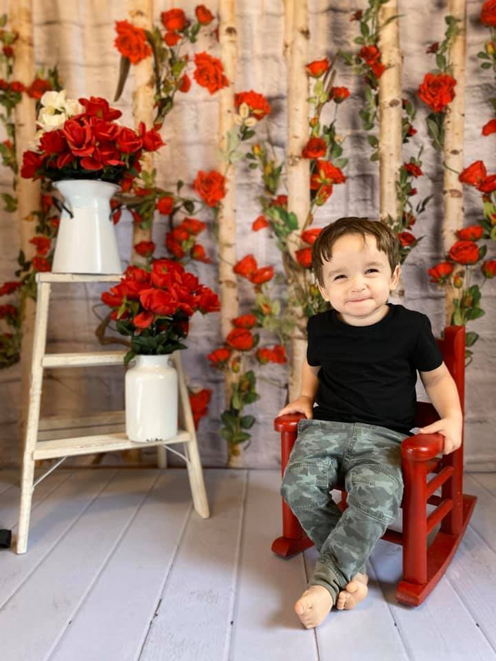 Katebackdrop:Kate Valentines\Mother's Day Wooden Stick with Roses Backdrop Designed by Jia Chan Photography
