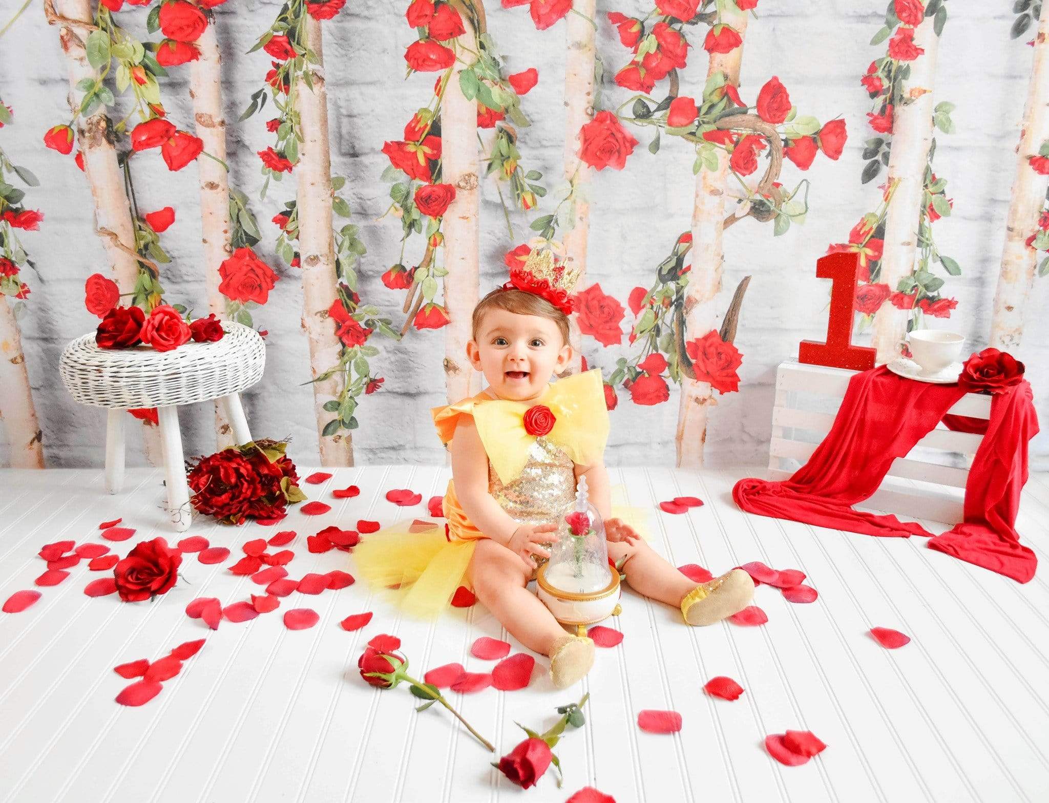 Katebackdrop:Kate Valentines\Mother's Day Wooden Stick with Roses Backdrop Designed by Jia Chan Photography