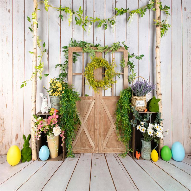 Kate Blumen-Scheunentor-Osterhintergrund Entworfen von Jia Chan Photography - Kate Backdrop.de