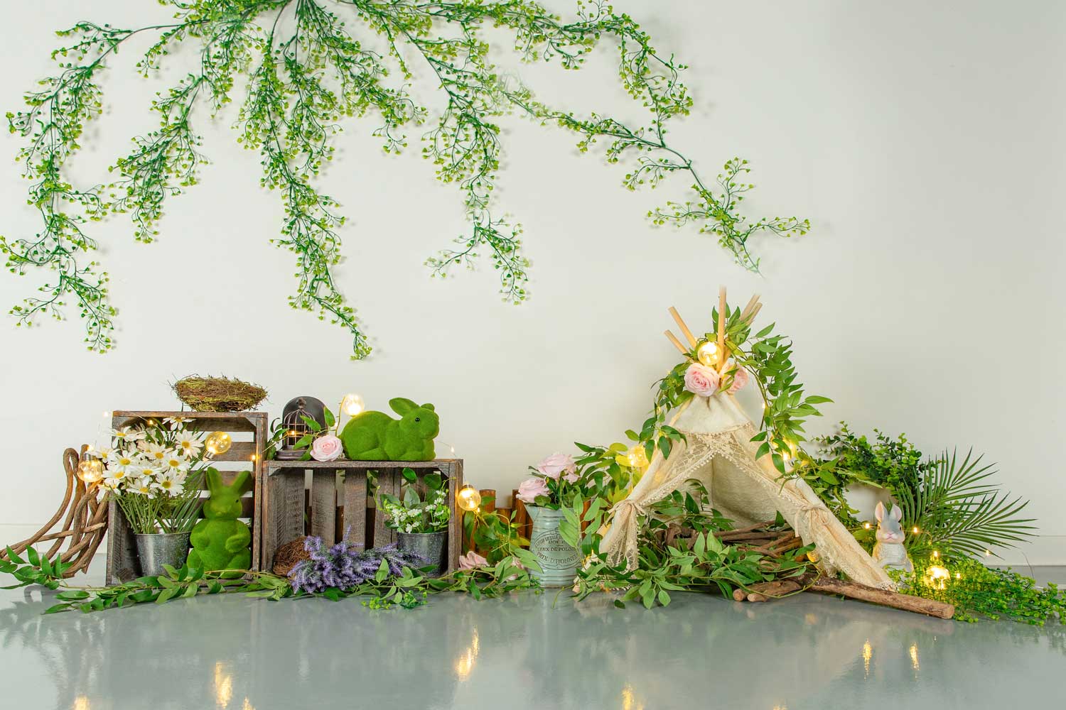 Kate Frühling Ostern Blätter Hintergrund entworfen von Jia Chan Photography - Kate Backdrop.de