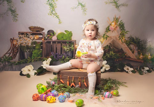 Kate Frühling Ostern Blätter Hintergrund entworfen von Jia Chan Photography - Kate Backdrop.de