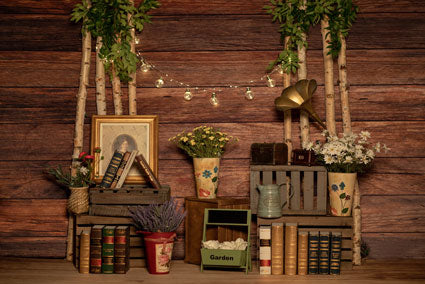 Kate Valentinstag / Muttertag Licht Holz Phonograph Hintergrund Entworfen von Jia Chan - Kate Backdrop.de