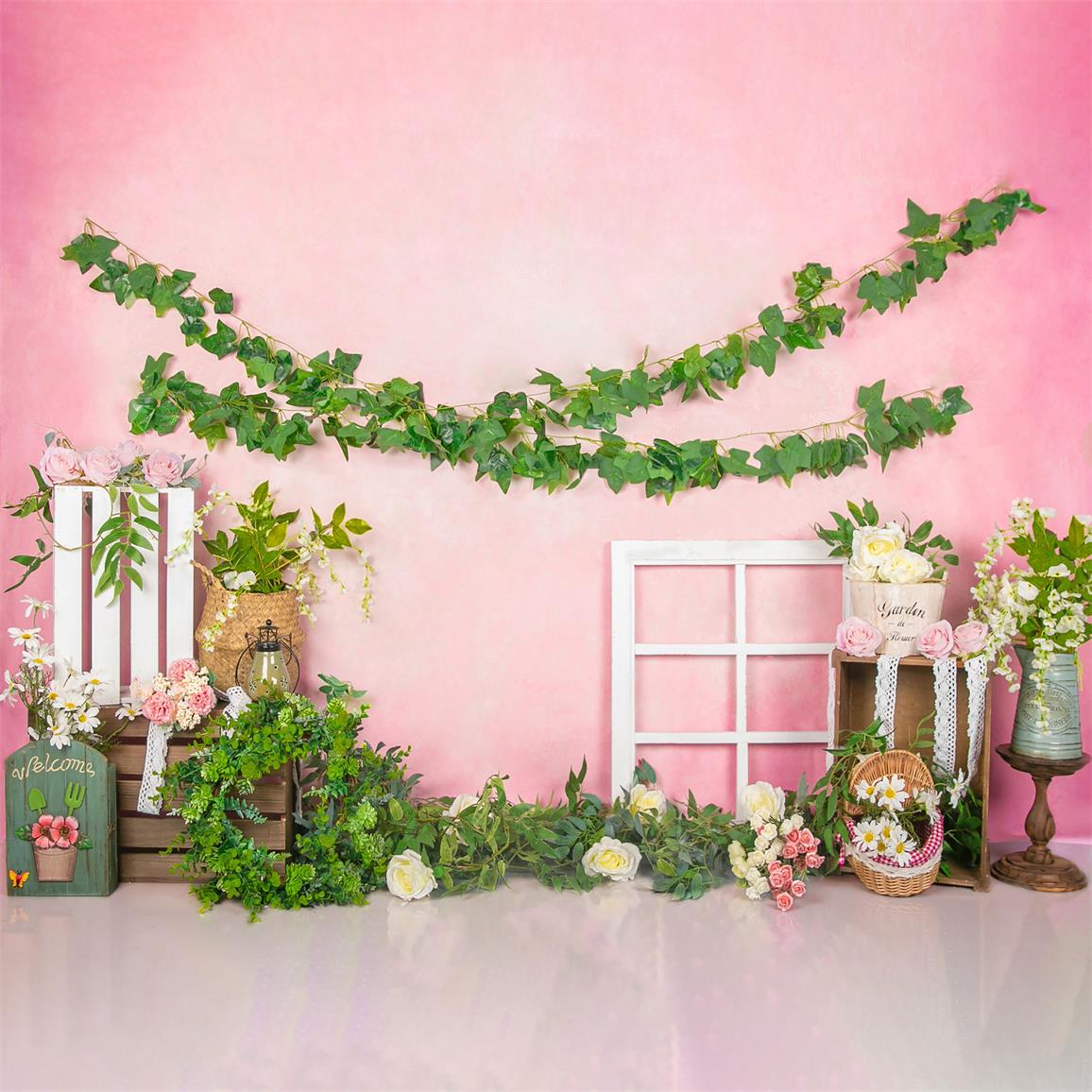 Kate rosa Scheune Blumen Sommer Hintergrund Entworfen von Jia Chan Photography - Kate Backdrop.de