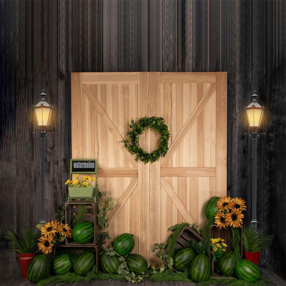 Kate Sommer wassermelone mit Türhintergrund Entworfen von Jia Chan Photography - Kate Backdrop.de