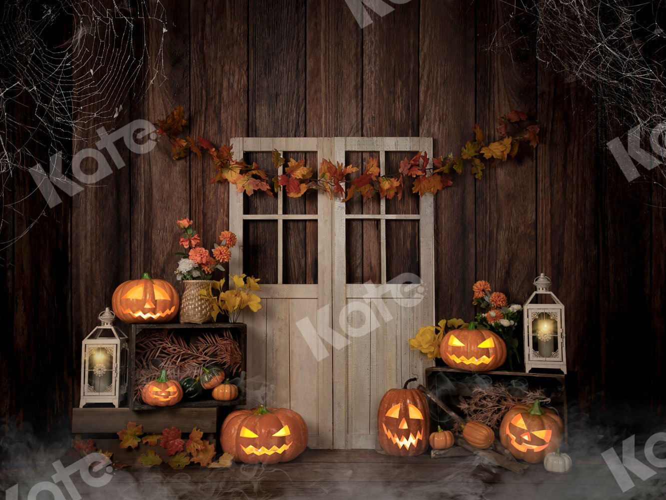 Kate Herbst / Halloween Kürbisse Lichter Hintergrund Entworfen von Jia Chan Fotografie - Kate Backdrop.de