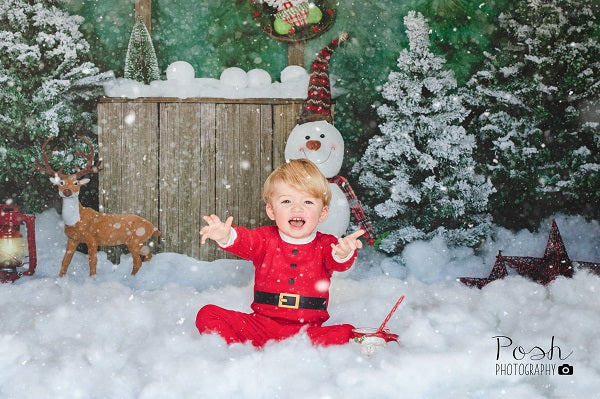 Kate Weihnachtshintergrund Schneemann im Freien Entworfen von Jia Chan Photography - Kate Backdrop.de