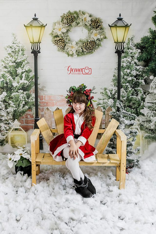 Kate Weihnachten Hintergrund Weihnachten Garten mit Lichtern Entworfen von Emetselch - Kate Backdrop.de