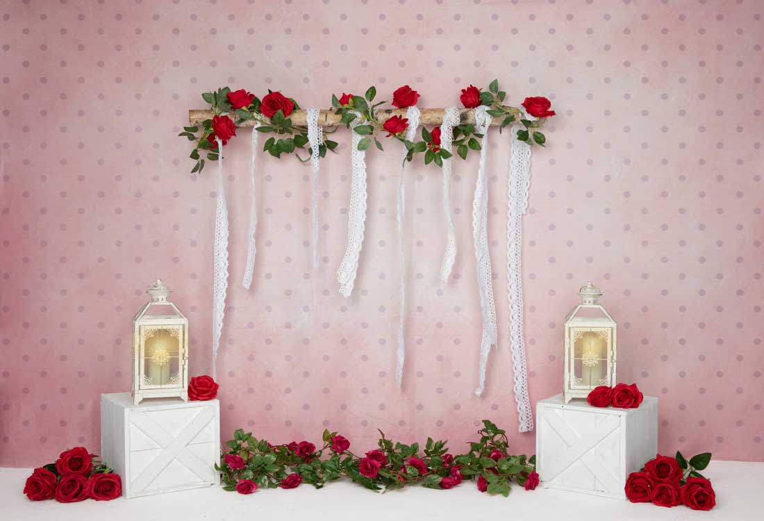 Kate Valentinstag Rosen Rosa Wand Hintergrund Entworfen von Emetselch - Kate Backdrop.de
