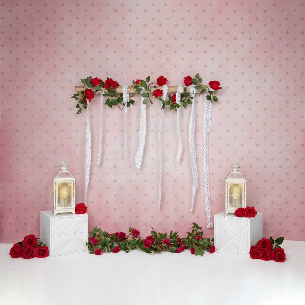 Kate Valentinstag Rosen Rosa Wand Hintergrund Entworfen von Emetselch - Kate Backdrop.de