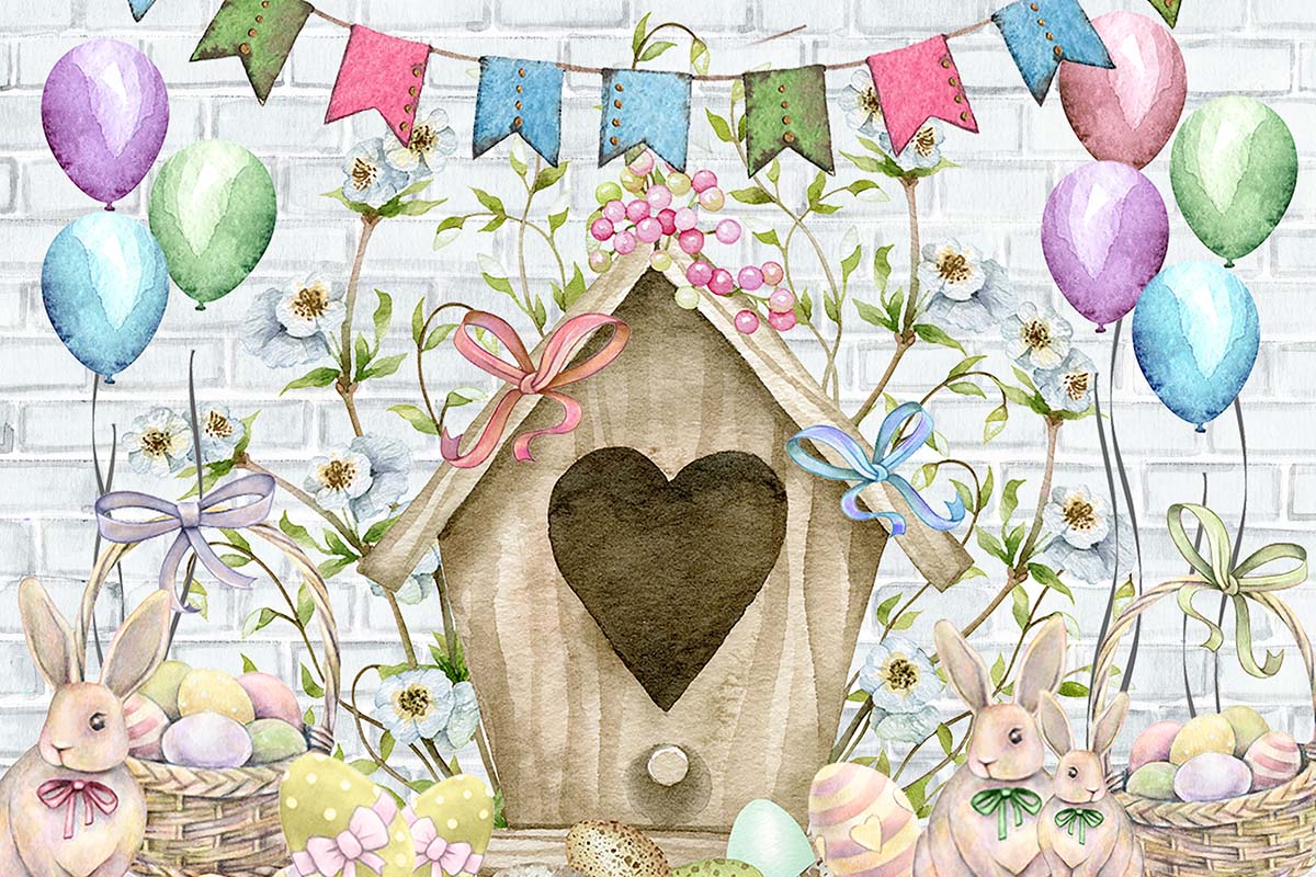 Kate Ostern Hase Eier Hintergrund Entworfen von GQ - Kate Backdrop.de