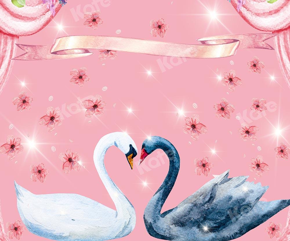 Kate Valentinstag Liebe Schwäne Hintergrund von Chain Photography