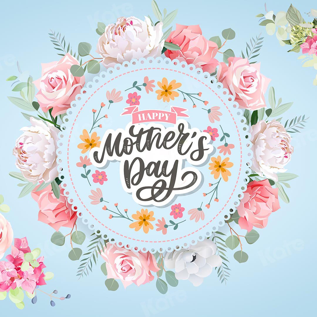 Kate Muttertag Blumen blauer Hintergrund Entworfen von GQ - Kate Backdrop.de