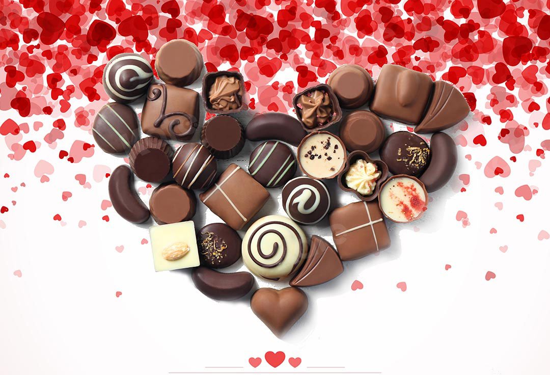 Kate Valentinstag Herz Schokolade Hintergrund von Chain Photography entworfen - Kate Backdrop.de