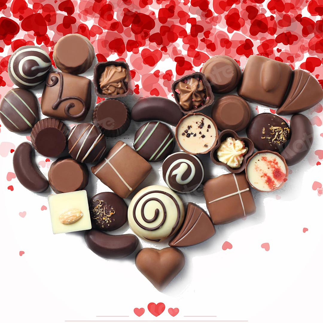 Kate Valentinstag Herz Schokolade Hintergrund von Chain Photography entworfen - Kate Backdrop.de