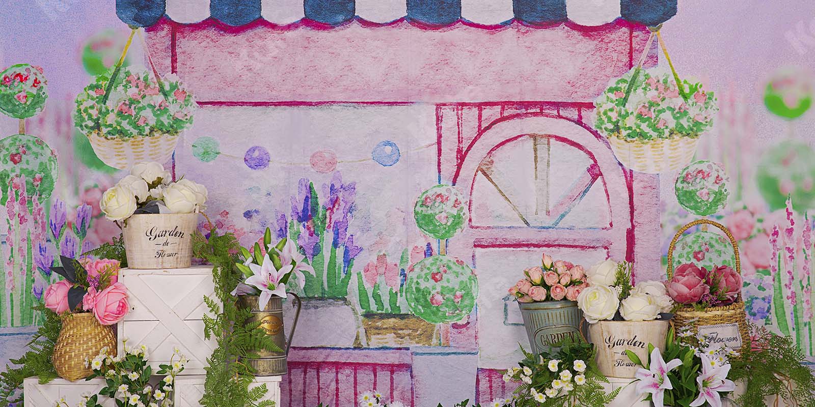 Kate Frühling / Kunst Art Blumen Shop Hintergrund Entworfen von Chain Photography - Kate Backdrop.de