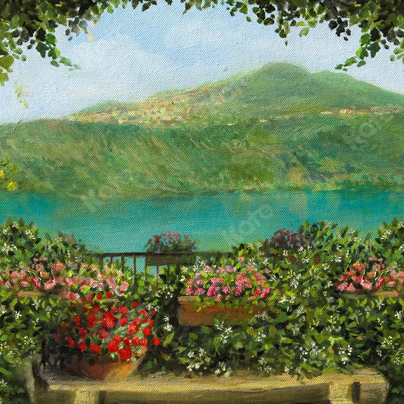 Kate Fine Art Frühling Garten See Landschaft Hintergrund von GQ