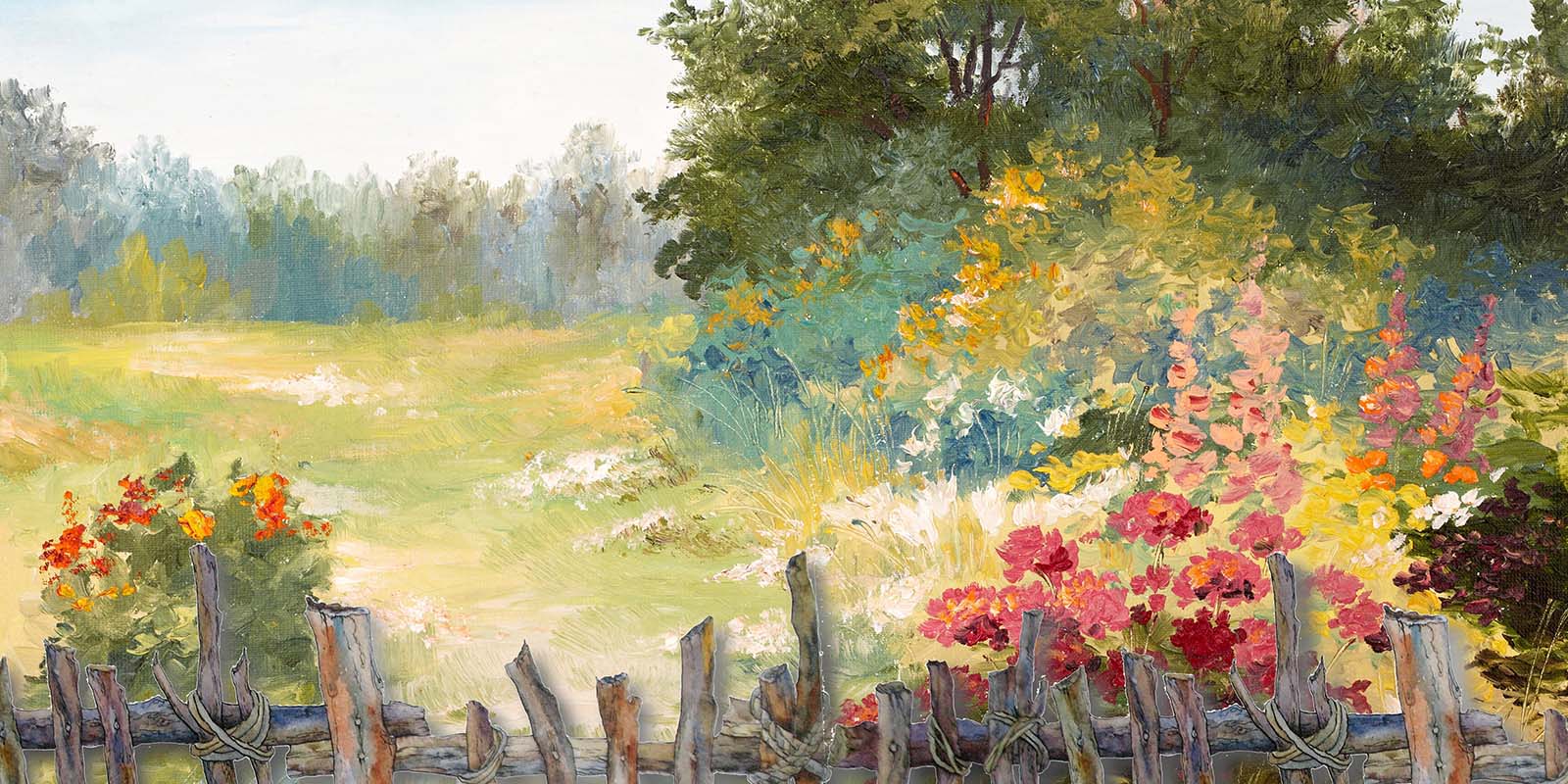 Kate Fine Art Zaun Frühling Landschaft Hintergrund von GQ - Kate Backdrop.de
