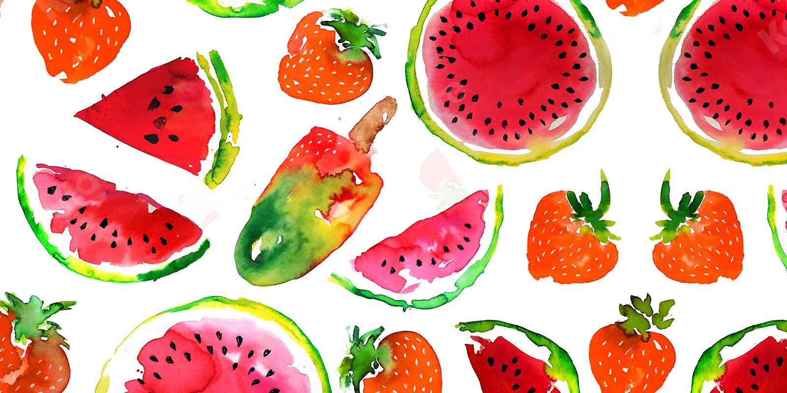 Kate Sommer Wassermelone Erdbeereis Hintergrund von GQ - Kate Backdrop.de