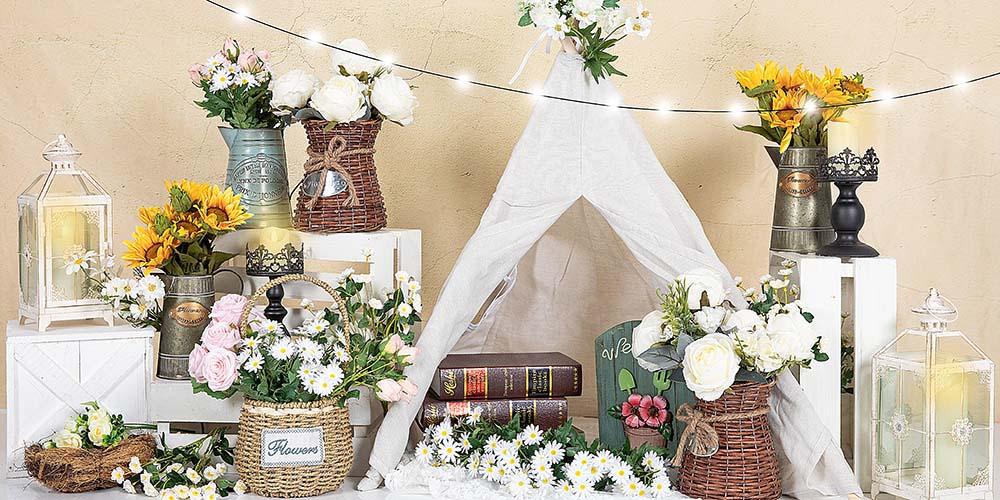 Kate Frühling Blumen weißer Zelthintergrund von Emetselch - Kate Backdrop.de