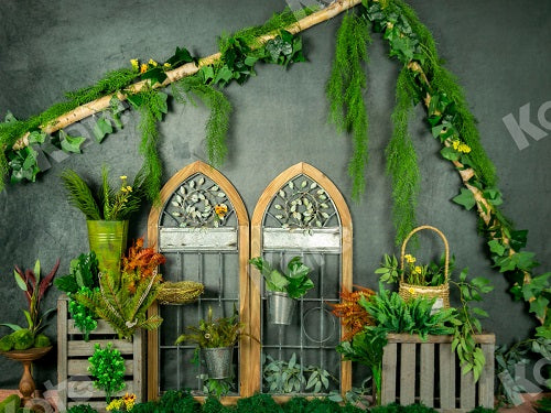 Kate Grüne Pflanzen Scheunentor Sommer Hintergrund Entworfen von Jia Chan Photography - Kate Backdrop.de