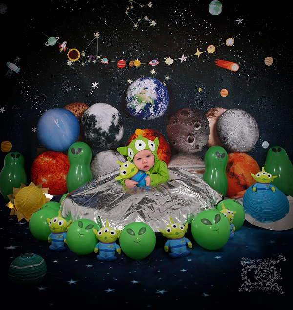 Kate Galaxis Junge Geburtstag Erde Hintergrund für Fotografie entworfen von Jia Chan Photography - Kate Backdrop.de