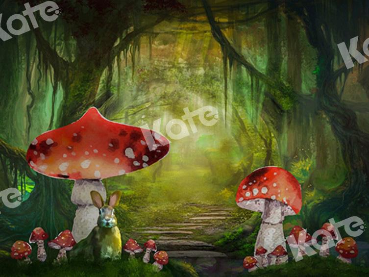 Kate Feen Hintergrund Pilz Wald Häschen Alice Entworfen Chain - Kate Backdrop.de