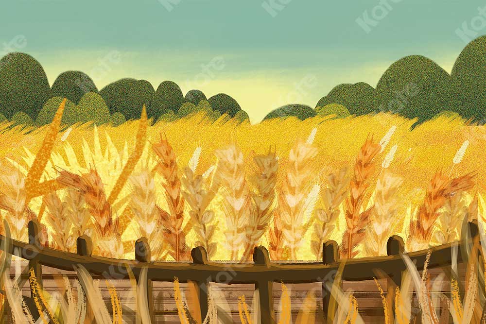 Kate Herbst Hintergrund Wheatfield Entworfen von Chain Photography - Kate Backdrop.de