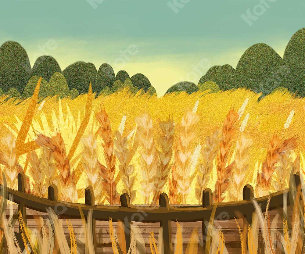 Kate Herbst Hintergrund Wheatfield Entworfen von Chain Photography - Kate Backdrop.de