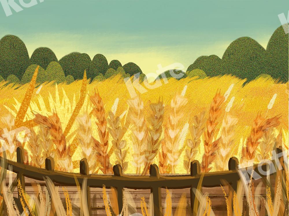 Kate Herbst Hintergrund Wheatfield Entworfen von Chain Photography - Kate Backdrop.de