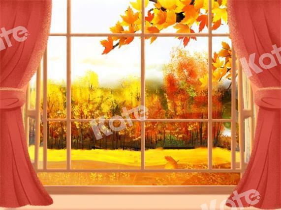 Kate Fenster Hintergrund Herbst Wald Entworfen von GQ - Kate Backdrop.de