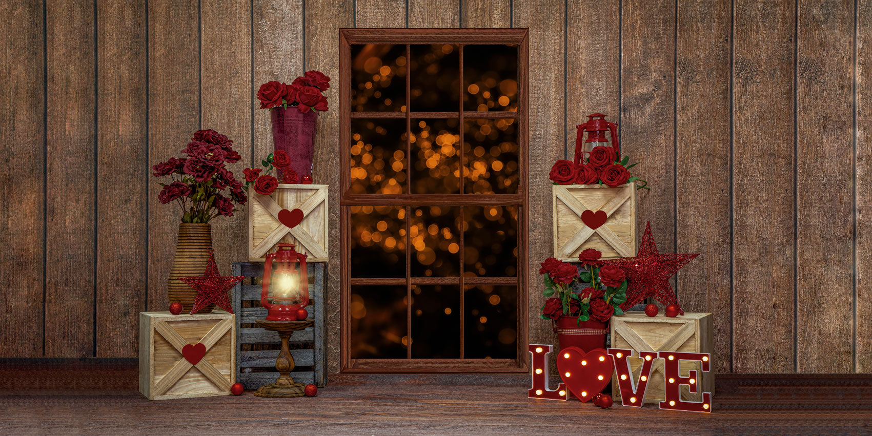 Kate Valentinstag Liebe Fenster Hintergrund Entworfen von Emetselch - Kate Backdrop.de