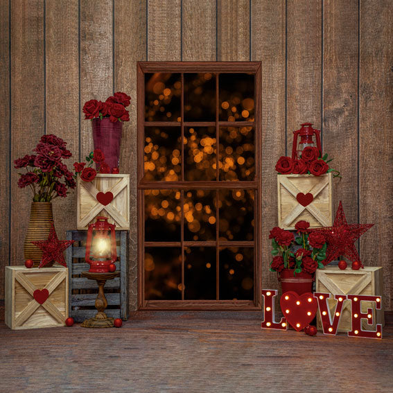 Kate Valentinstag Liebe Fenster Hintergrund Entworfen von Emetselch - Kate Backdrop.de