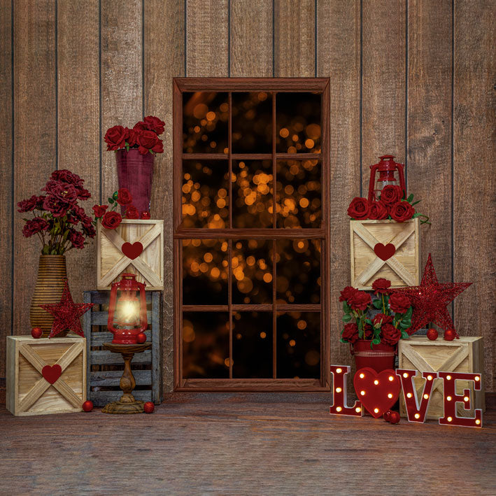 Kate Valentinstag Liebe Fenster Hintergrund Entworfen von Emetselch - Kate Backdrop.de