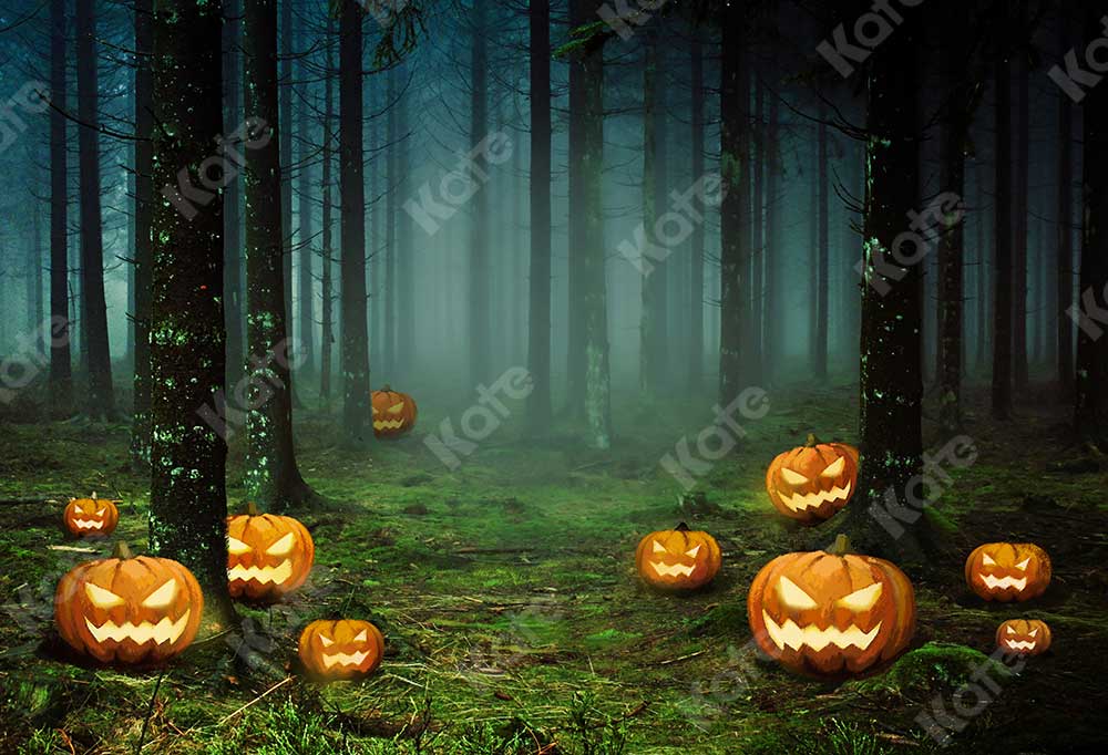 Kate Halloween Hintergrund Kürbisse Wald Entworfen von Chain - Kate Backdrop.de