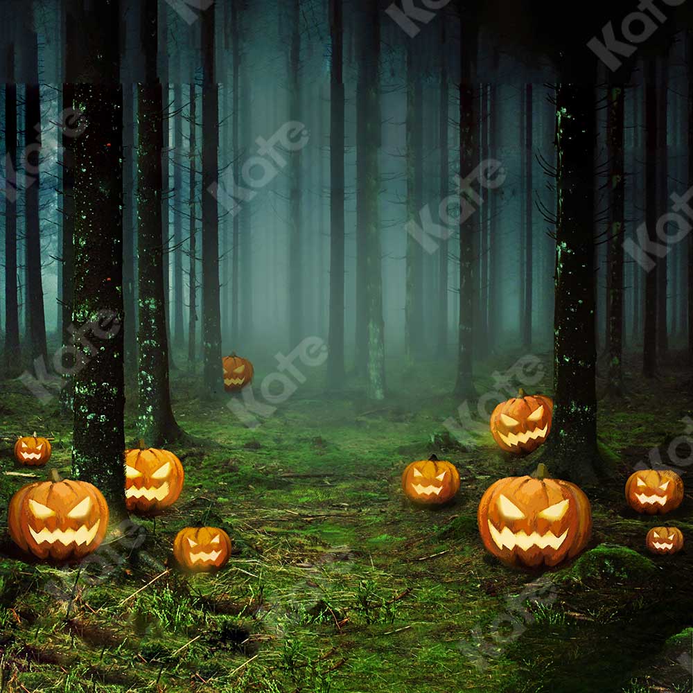 Kate Halloween Hintergrund Kürbisse Wald Entworfen von Chain - Kate Backdrop.de