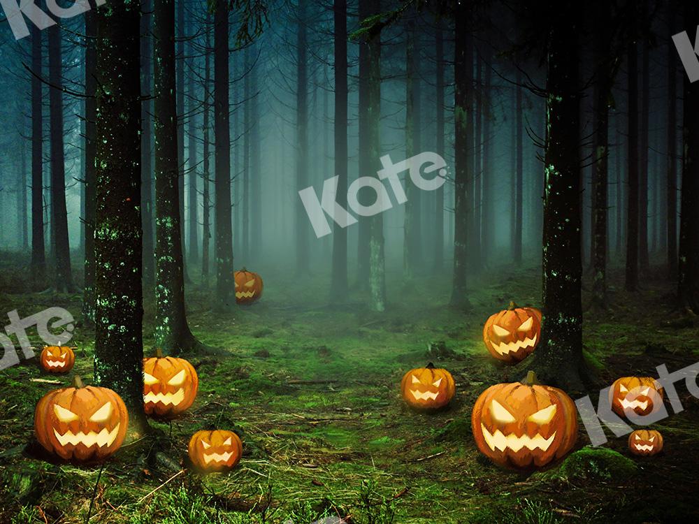 Kate Halloween Hintergrund Kürbisse Wald Entworfen von Chain - Kate Backdrop.de
