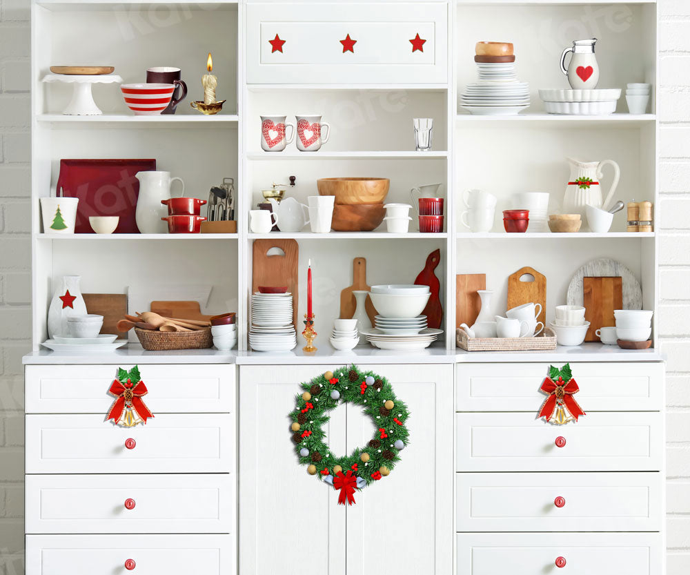 Kate Weihnachten Hintergrund weiße Küche Entworfen von Emetselch - Kate Backdrop.de