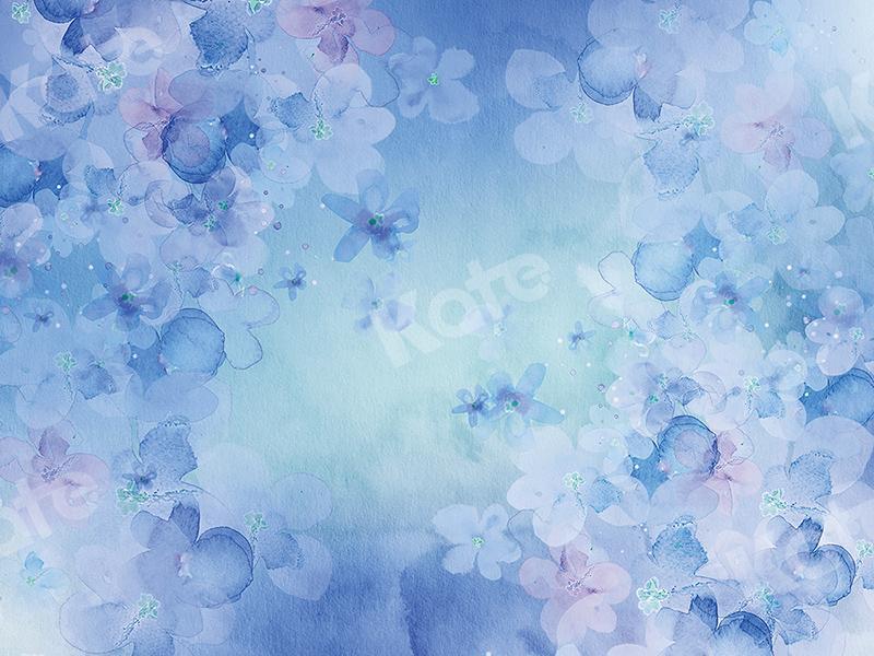 Kate Fine Art blaue Blumenhintergrund von GQ - Kate Backdrop.de