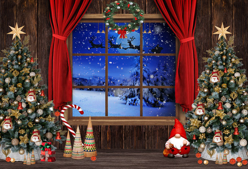 Kate Weihnachten Bäume Fenster Hintergrund von Chain Photography - Kate Backdrop.de